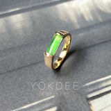 16.2mm Icy A-Grade Natural Apple Green Jadeite Elliptical Arch Ring No. 162432