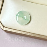 Icy A-Grade Natural Moss on Snow Jadeite Donut Pendant No. 172475