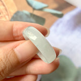 SOLD OUT: 22.3mm A-Grade Natural White Jadeite Abacus Ring Band No.220594