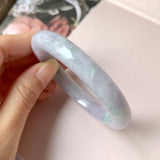 55.5mm A-Grade Natural Lavender Jadeite Modern Round Bangle No.152834