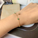 A-Grade Natural Imperial Green Jadeite MINI.malist Bracelet No. 190459