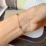 A-Grade Natural Imperial Green Jadeite MINI.malist Bracelet No. 190459