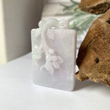 SOLD OUT: A-Grade Natural Lavender Green Jadeite Loquat Pendant No.220321