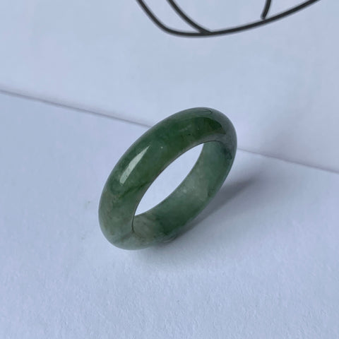 17.5mm A-Grade Natural Jadeite Abacus Ring Band No.161806