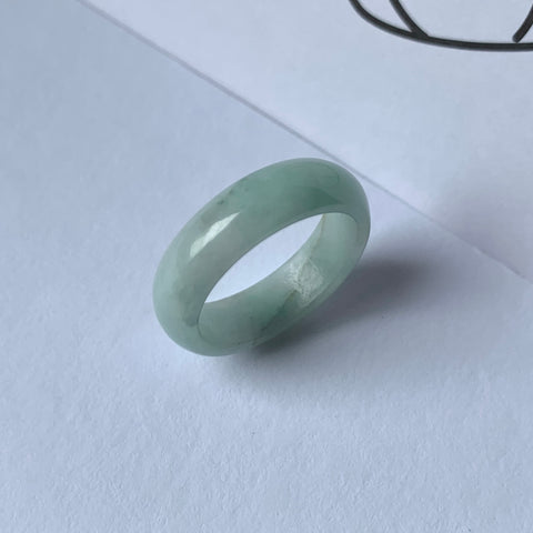 17.5mm A-Grade Natural Jadeite Abacus Ring Band No.161807