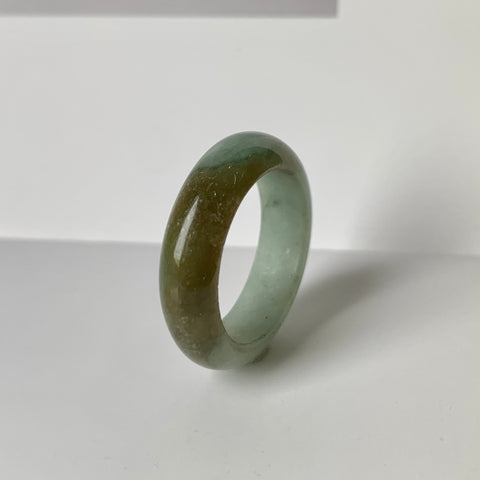 17.6mm A-Grade Natural Jadeite Abacus Ring Band No.161800