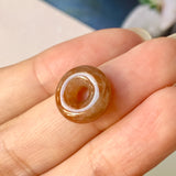 A-Grade Reddish Brown Jadeite Bagel Piece No.171603