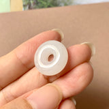 A-Grade Natural White Jadeite Donut Pendant No.172050