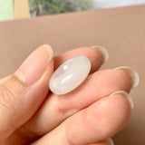 A-Grade Natural White Jadeite Donut Pendant No.172050