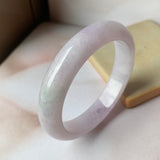 57mm A-Grade Natural Lavender Jadeite Modern Round Bangle No.151892