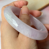 57mm A-Grade Natural Lavender Jadeite Modern Round Bangle No.151892