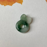 SOLD OUT: A-Grade Natural Floral Jadeite Bunny Pendant No.172057