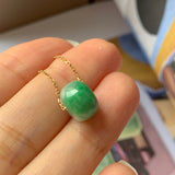 SOLD OUT: A-Grade Natural Green Jadeite Barrel Pendant No.171885